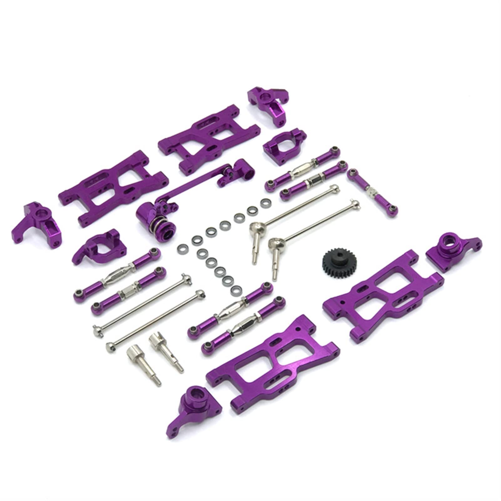 XEBRAD Metallzubehörsatz Fernbedienung Auto 1/12 1/14 RC Autoteile, for WLToys, 144001 124016 124017 124018 124019 Auto-Stoßdämpferhalterung(Purple) von XEBRAD