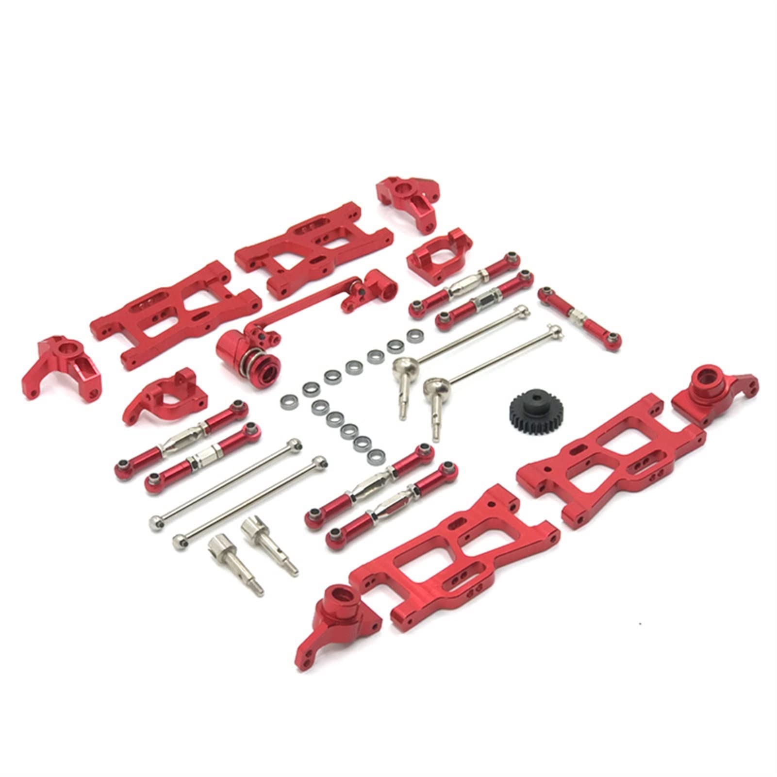 XEBRAD Metallzubehörsatz Fernbedienung Auto 1/12 1/14 RC Autoteile, for WLToys, 144001 124016 124017 124018 124019 Auto-Stoßdämpferhalterung(Red) von XEBRAD