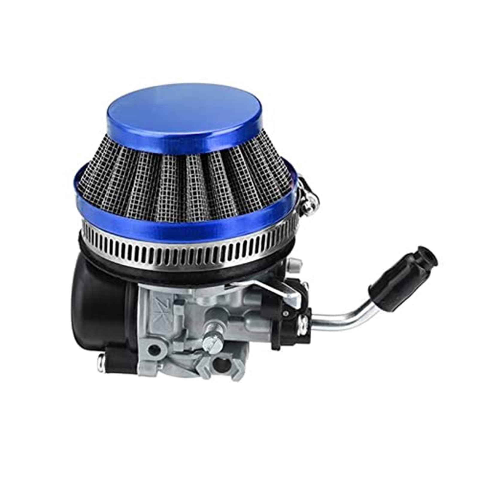 XEBRAD Motorrad 37cc 49cc 50cc 80cc 2 Takt Vergaser Mit Luftfilter, for Mini, Moto Dirt Pocket Bike ATV Quad Motorrad-Lufteinlass(Black Blue) von XEBRAD