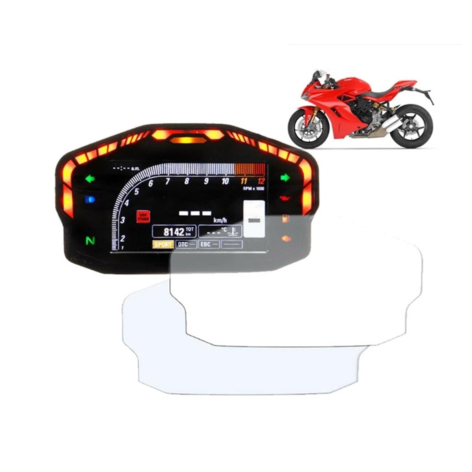 XEBRAD Motorrad Cluster Kratzschutzfolie Displayschutzfolie, for Ducati Panigale 959 899 1299 1199 Displayschutzfolie für das Armaturenbrett(5 PCS) von XEBRAD