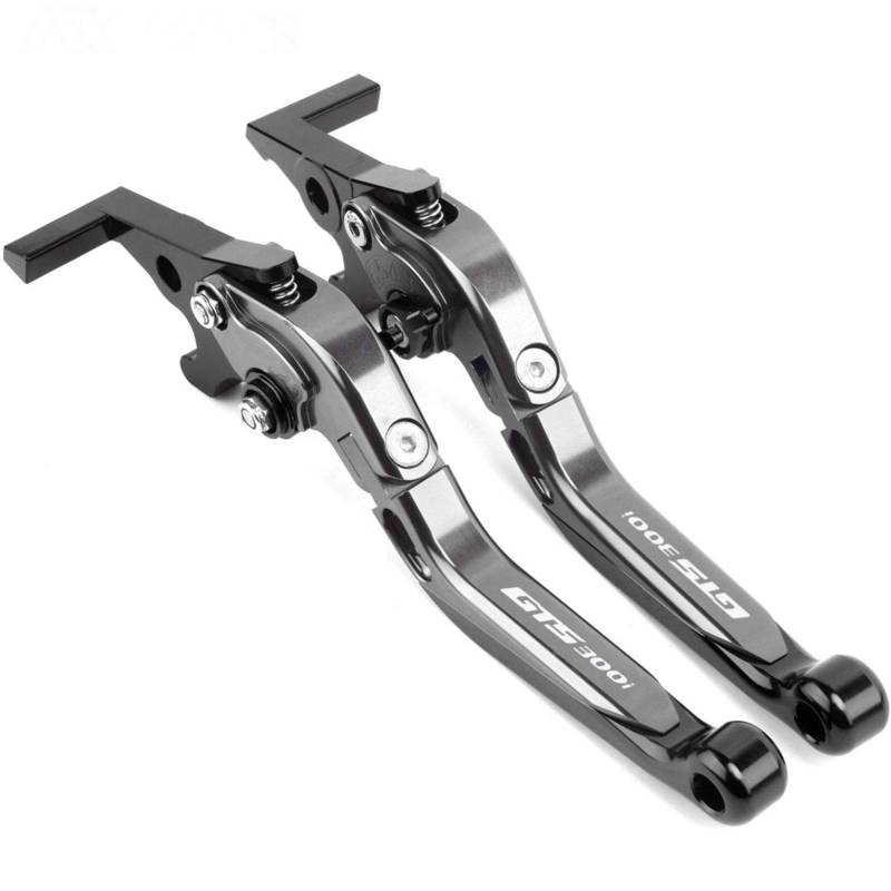 XEBRAD Motorrad-Einstellbarer, zusammenklappbarer, ausziehbarer Bremskupplungshebel, for SYM Gts300i GTS 300i alle Jahre Motorrad-Kupplungshebel(Titanium) von XEBRAD