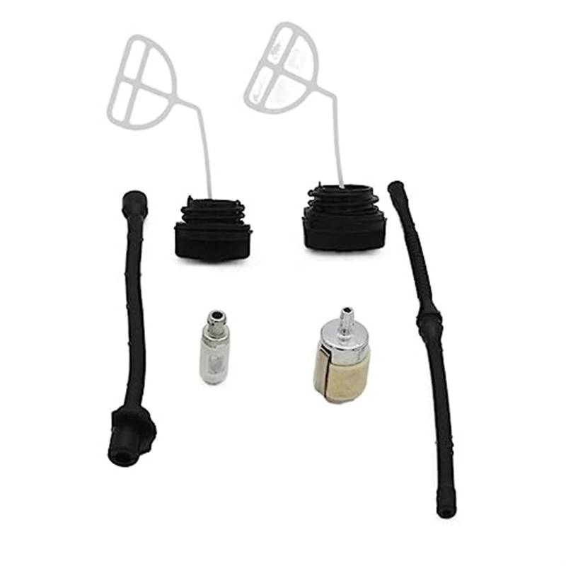 XEBRAD Öl-Tankdeckel-Öl-Kraftstofffilter-Öl-Kraftstoffrohr-Kit 4500 5200 5800 45cc 52cc 58cc Kettensägen-Gassägen-Ersatz Tankdeckel von XEBRAD