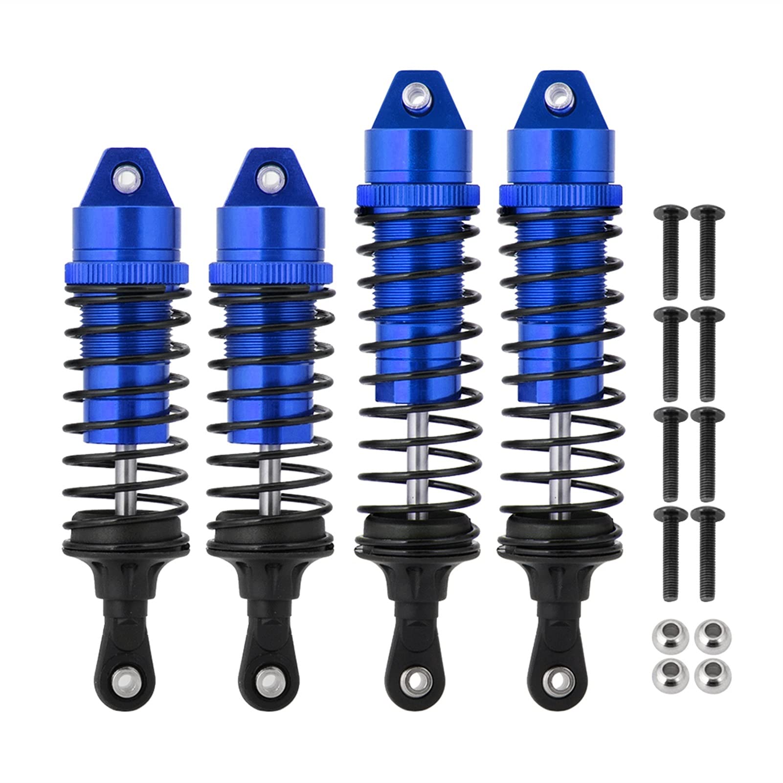 XEBRAD RC Auto Stoßdämpfer Aluminiumlegierung Vorne Hinten Dämpfer 1:10, for Traxxas, Slash Fernbedienung Auto Stoßdämpfer Teile Auto-Stoßdämpferhalterung(Blue-Front Rear) von XEBRAD