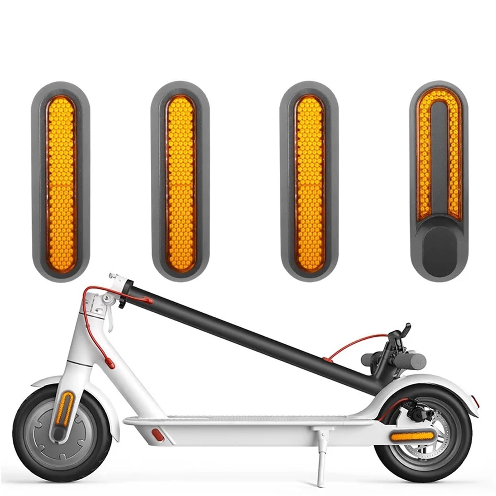 XEBRAD Reflektierende Sicherheitsabdeckung for die Hinterradnabe, schützende Rückschale, for Xiaomi, Elektroroller Pro 2 M365 1S Pro Scooter-Zubehör Reflektorstreifen(4 Side Cover Yellow) von XEBRAD