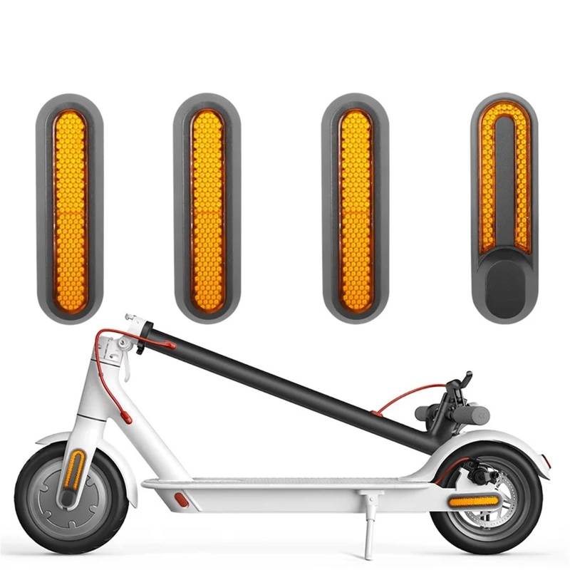 XEBRAD Reflektierende Sicherheitsabdeckung for die Hinterradnabe, schützende Rückschale, for Xiaomi, Elektroroller Pro 2 M365 1S Pro Scooter-Zubehör Reflektorstreifen(4 Side Cover Yellow) von XEBRAD