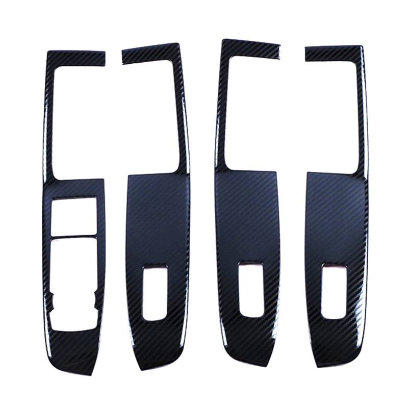 XEBRAD Türfenster-Armlehnenabdeckung, Schalterfeld, Zierleiste, ABS, for Ford, Escape Kuga 2020 2021, nur for Linkslenker geeignet Abdeckung des Fensterheberschalters(Carbon Fiber Style) von XEBRAD