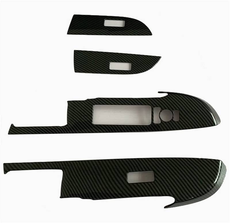 XEBRAD Türfenster-Armlehnenabdeckung, Schalterfeld, Zierleiste, Garnieren, Autodekorationszubehör, for Toyota, Raize Z A200A A200 2019 2020 RHD Abdeckung des Fensterheberschalters(Carbon Fiber Style) von XEBRAD