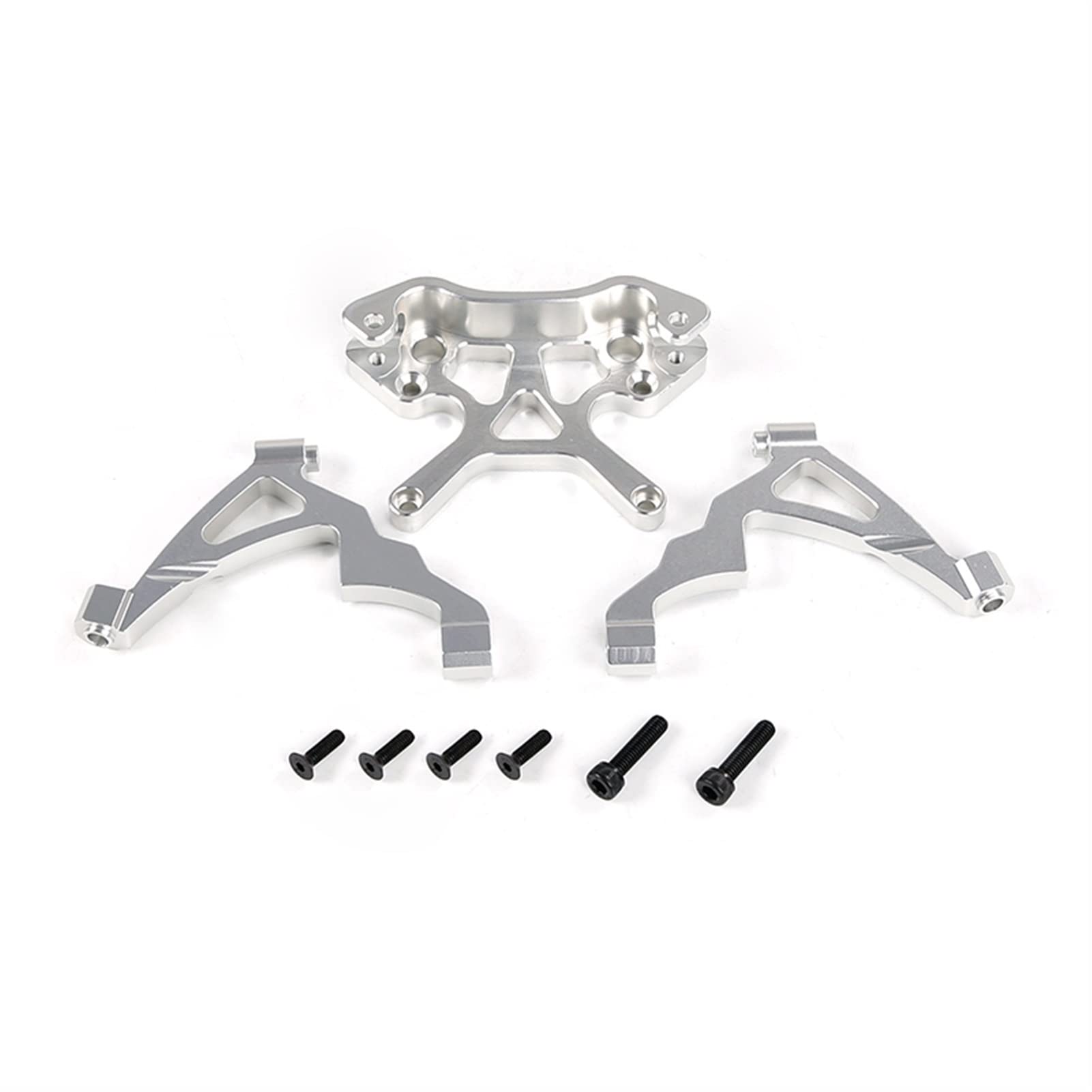 XEBRAD Vordere Stoßdämpferbrücke unterstützt Strebe 1/5, for HPI Racing, Auto 1/5 Baja 5B 5SC 5T 5R SS 1970 Rovan Buggy Auto-Stoßdämpferhalterung(Silver) von XEBRAD