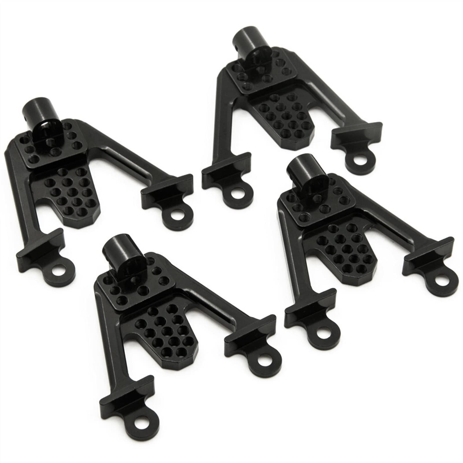 XEBRAD Vorne Hinten Stoßdämpfer Stoßdämpfer Türme Montage Post Lift Stoßdämpfer, for 1/10 RC Crawler Auto Axial SCX10 Auto-Stoßdämpferhalterung(Black) von XEBRAD