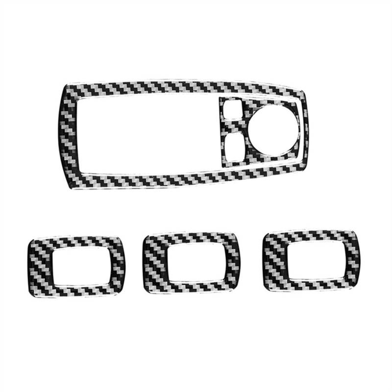 XEBRAD for, X3 E83 2006-2010 Fensterheber-Schalterfeld aus weichem Carbonfaser, dekorative Abdeckung, Zieraufkleber, Zubehör Abdeckung des Fensterheberschalters von XEBRAD