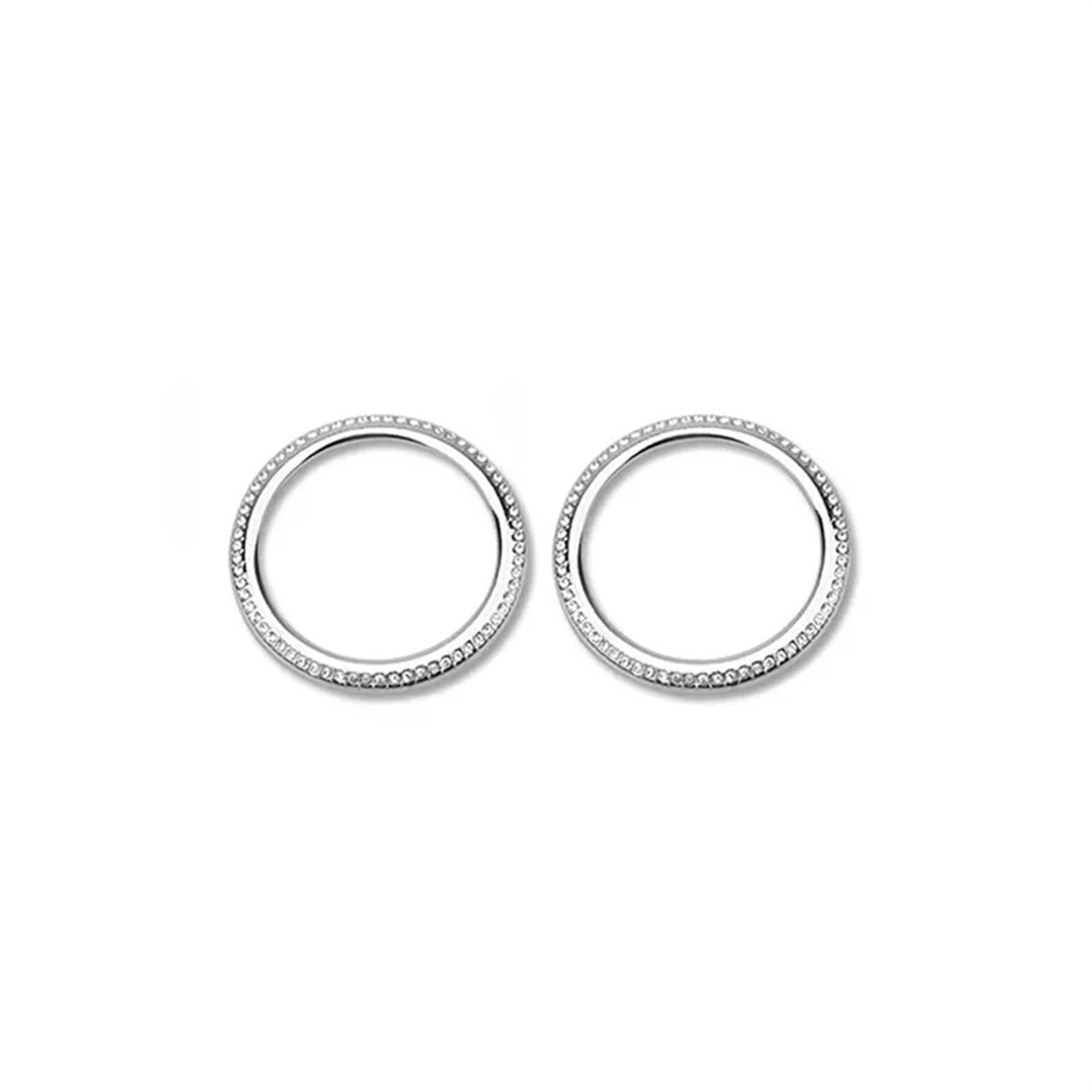 XEBRAD for AB GLA CLA GLB Klasse W177 W247 X247 C118 H247 Klimaanlage Outlet Vent Kristall Trim Ring Diamant Aufkleber AC-Steckdosenabdeckung(Rear Silver 2pcs) von XEBRAD