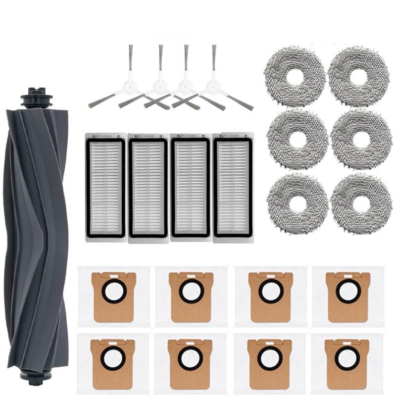 XEBRAD for Dreame, Bot L20 Ultra / X20 Pro Zubehör Wichtigsten Seite Pinsel Hepa-Filter Mopp Staubbeutel Roboter Staubsauger Ersatzteile Roboter-Staubsauger-Kit(23pcs-01) von XEBRAD