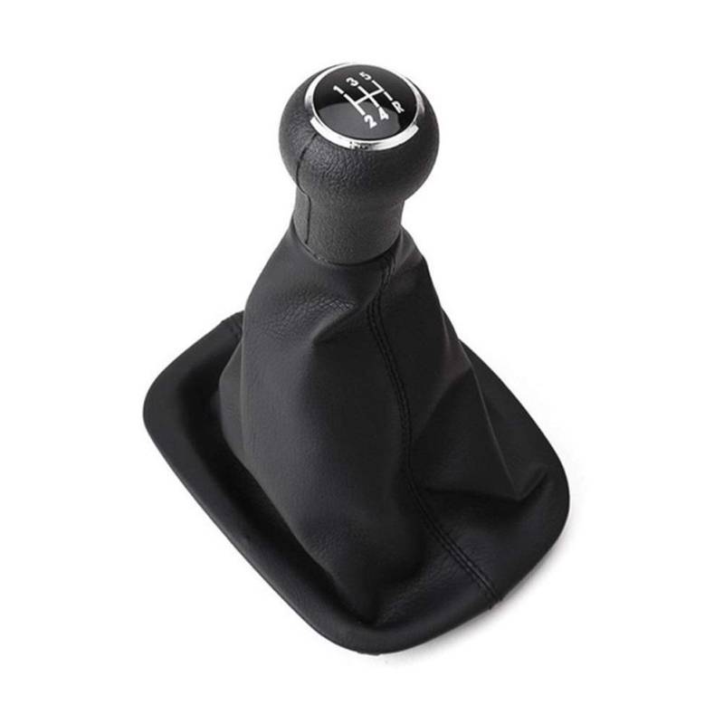 XEBRAD for VW, for Passat B5 1996 1997 2001 2002 2003 2004 2005 5/6 Gang Leder Auto Schaltknauf Hebel Gamasche Kofferraumabdeckung Schaltknäufe(5 Speed Black) von XEBRAD