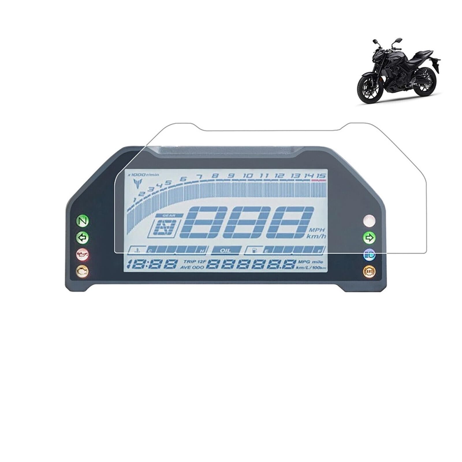 XEBRAD for YZF-R15 V4 2021-2022 Motorrad Cluster Kratzschutzfolie Armaturenbrett Displayschutzfolie Displayschutzfolie für das Armaturenbrett(1 PCS) von XEBRAD