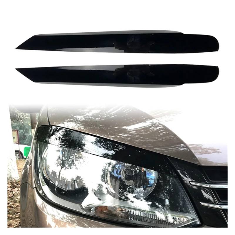 XEDLAMP 2 Teile/Satz Auto Front Scheinwerfer Augenlid Trim Abdeckung Dekoration, for Touran 2011 2012 2013 2014 2015 ABS Kunststoff Dekorative Scheinwerferaufkleber(Glossy Black) von XEDLAMP