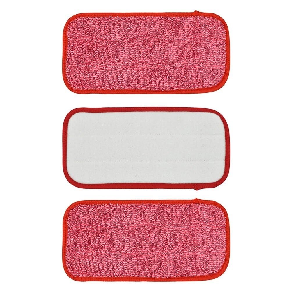 XEDLAMP 3 Stück Mopptuch, weich, waschbar, effektives Mopp-Rechteck-Pads-Tuch, for, for WetJet-Ersatztuchpad, Moppkopf-Zubehör Roboter-Sauger-Wischpad(Red) von XEDLAMP