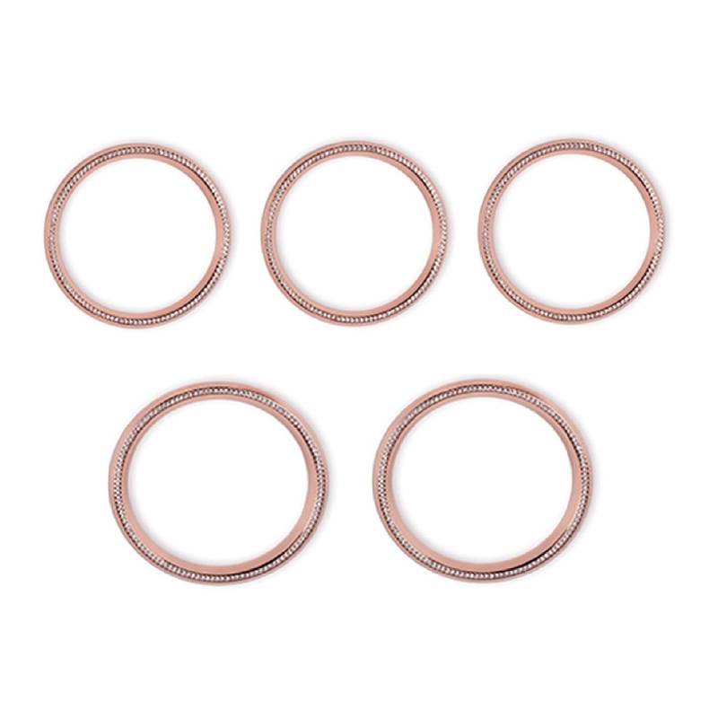 XEDLAMP 5 stücke Klimaanlage Air Vent Outlet Ring Abdeckung Trim, for Mercedes-Benz, CLA C117 CLA180 CLA200 CLA250 X156 GLA GLA200 GLA220 Dekoration für die Klimaanlage im Auto(Rose Gold) von XEDLAMP