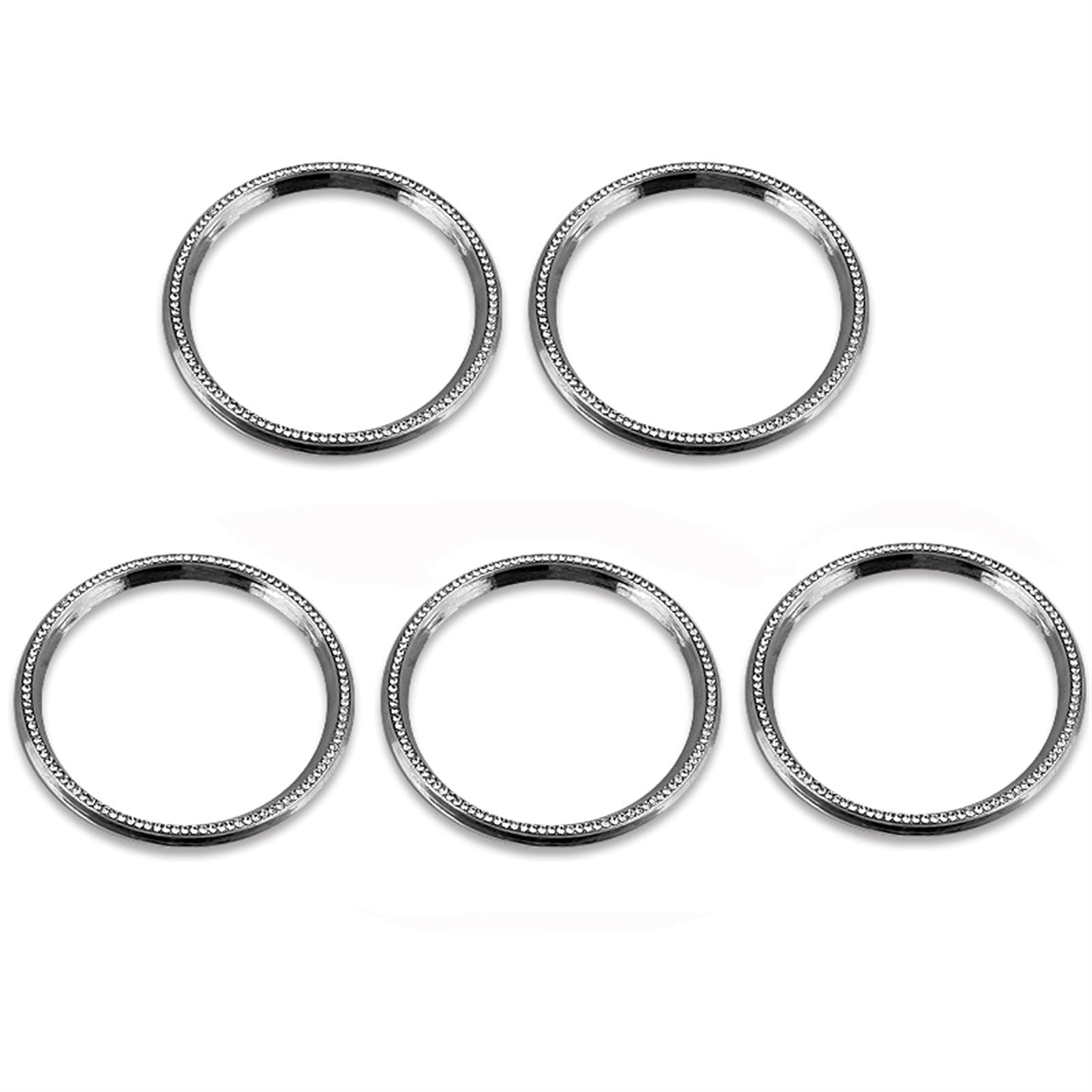 XEDLAMP 5 stücke Klimaanlage Air Vent Outlet Ring Abdeckung Trim, for Mercedes-Benz, CLA C117 CLA180 CLA200 CLA250 X156 GLA GLA200 GLA220 Dekorationen für Lüftungsschlitze im Auto(Silver) von XEDLAMP