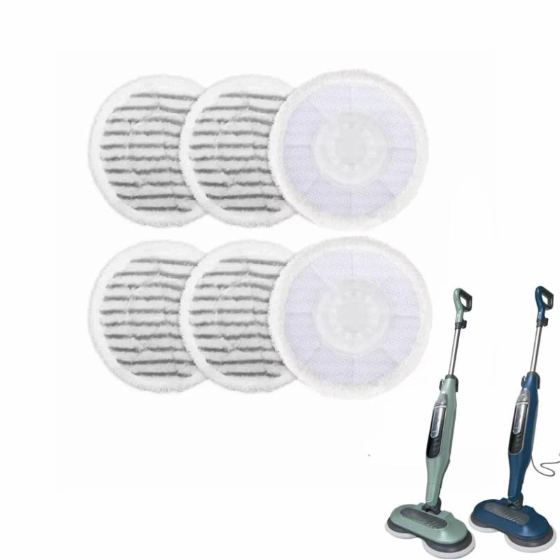 XEDLAMP 6-teiliger Ersatz, for Shark, for Steam Mop Mat S7020 S7000 S7001 Steam & Scrub All-in-One Scrub Hard Floor Steam Mop Zubehör Roboter-Sauger-Wischpad von XEDLAMP