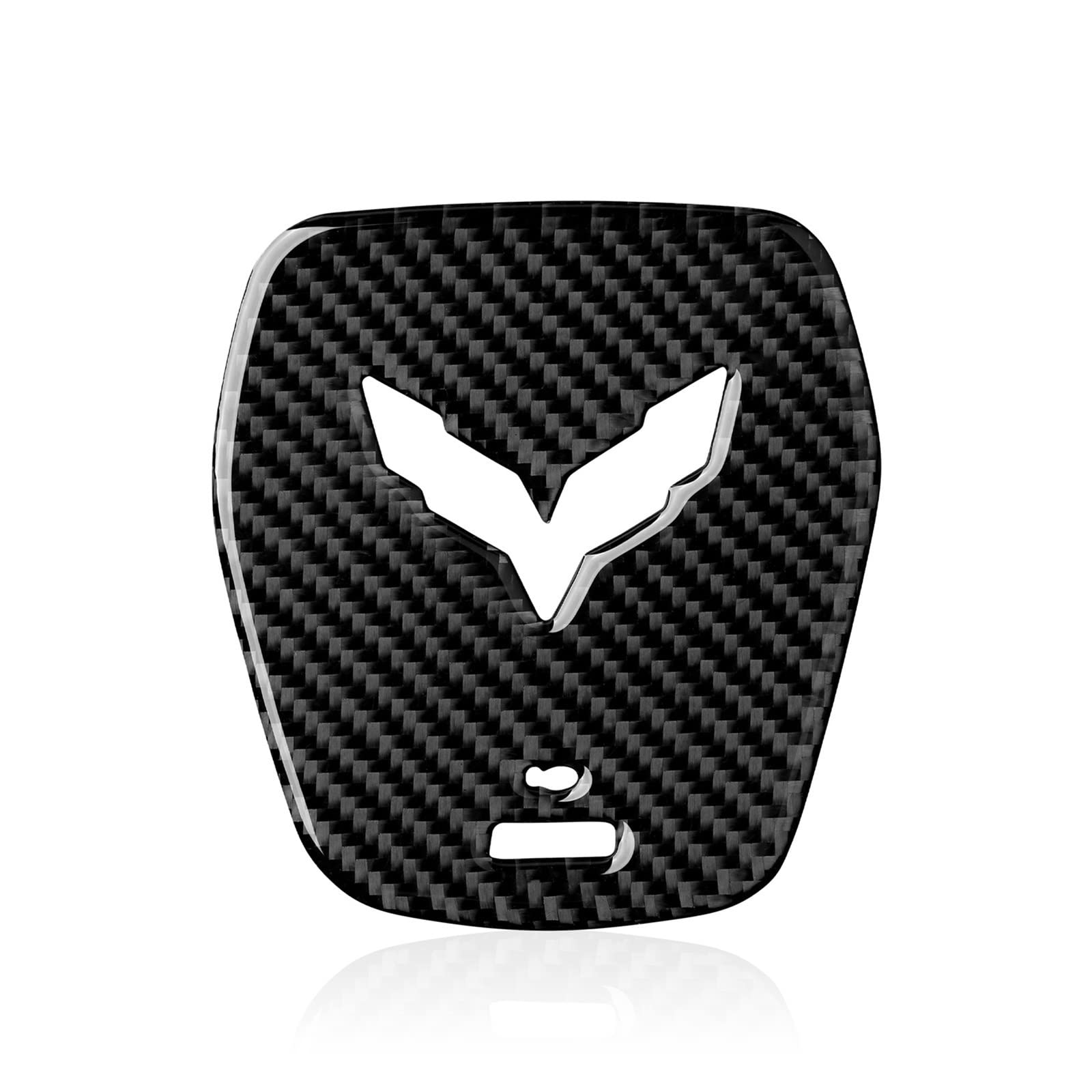 XEDLAMP Auto-Lenkrad-Aufkleber-Abziehbild-Zierabdeckung, for Chevrolet, for Corvette C7 2014 2015 2016 2017 2018 2019, Kohlefaser-Zubehör Auto-Lenkradaufkleber(Black) von XEDLAMP