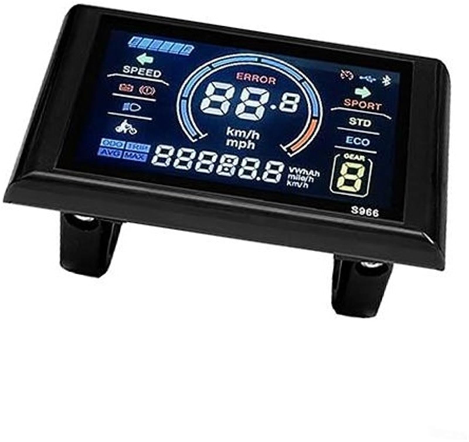 XEDLAMP Ebike-LCD-Display, 24–72 V E-Bike Elektro-LCD-S966, buntes Display, Bedienfeld, Vereinbarung Nr. 2, Elektroroller, wasserdicht Skateboard-Bildschirm von XEDLAMP