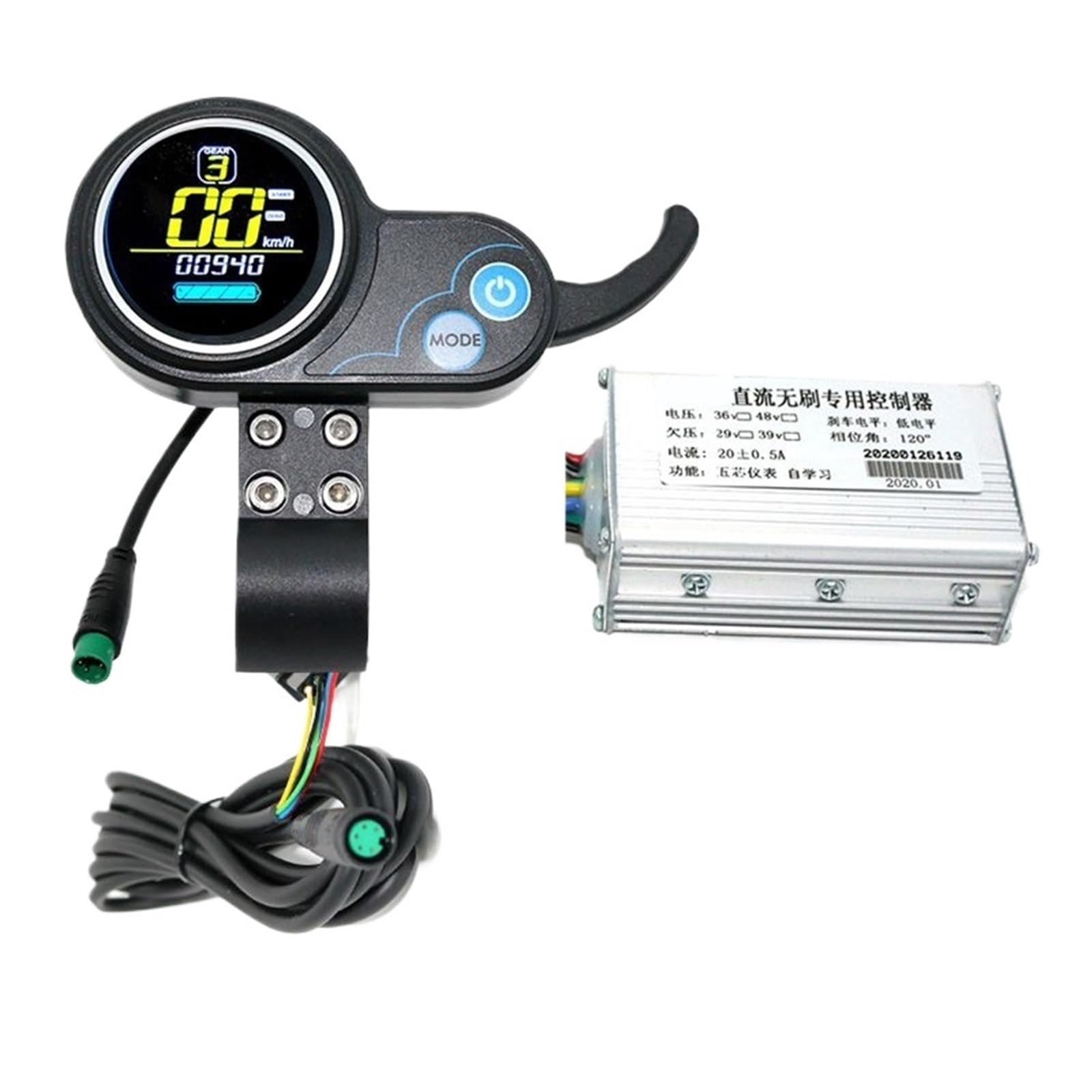 XEDLAMP Elektroroller-Controller, Drosselklappenmodifikationszubehör, for 36V48V-Display, USB-Lade-Daumendrehmesser, 5/6-poliger Controller Multifunktionales Scooter-Dashboard(36V 5Pin Suit) von XEDLAMP