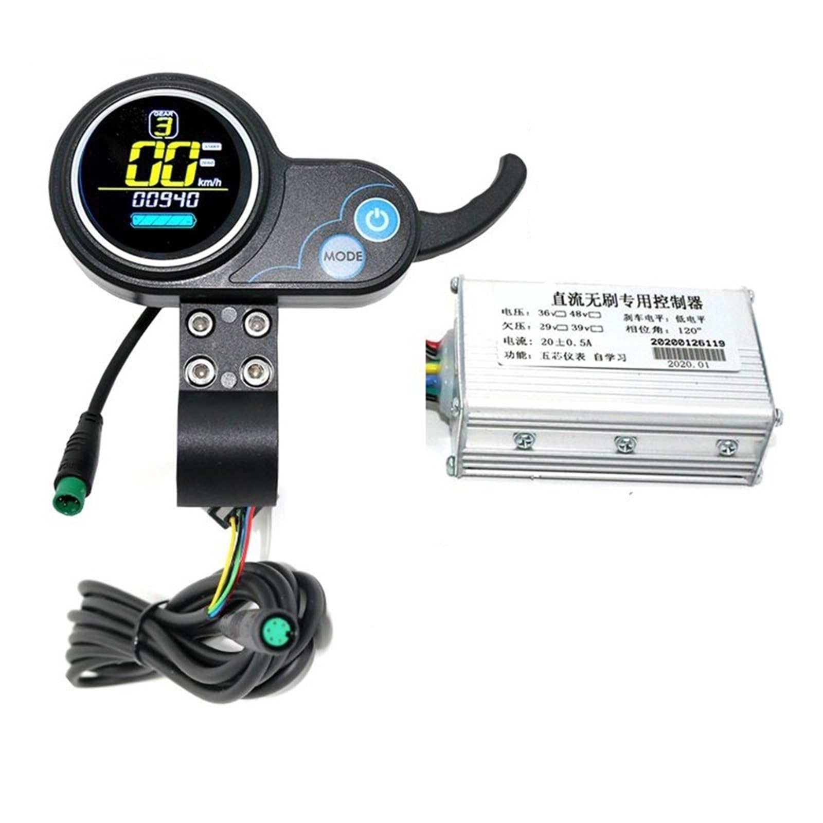 XEDLAMP Elektroroller-Controller, Drosselklappenmodifikationszubehör, for 36V48V-Display, USB-Lade-Daumendrehmesser, 5/6-poliger Controller Multifunktionales Scooter-Dashboard(48V 5Pin Suit) von XEDLAMP