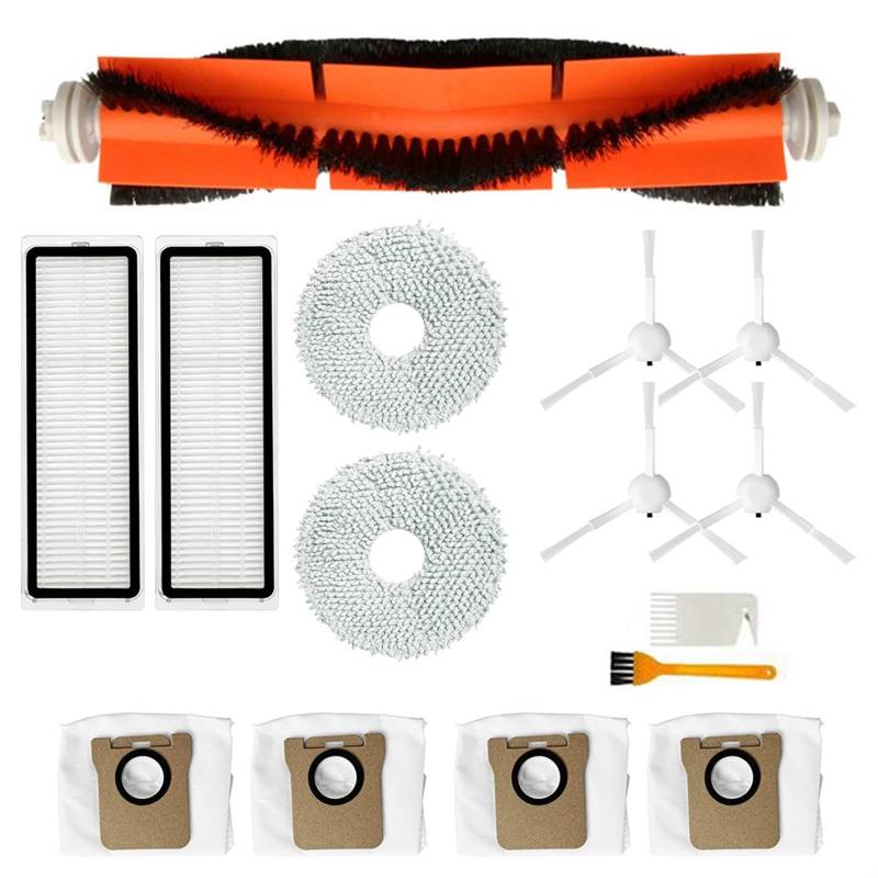 XEDLAMP Kehrroboter-Set, for Dreame, for Bot L10s Pro L10s Ultra S10 Pro Staubsauger-Mopp-Pads, Staubbeutel mit Mian-Bürstenzubehör Roboter-Sauger-Wischpad(Package5) von XEDLAMP