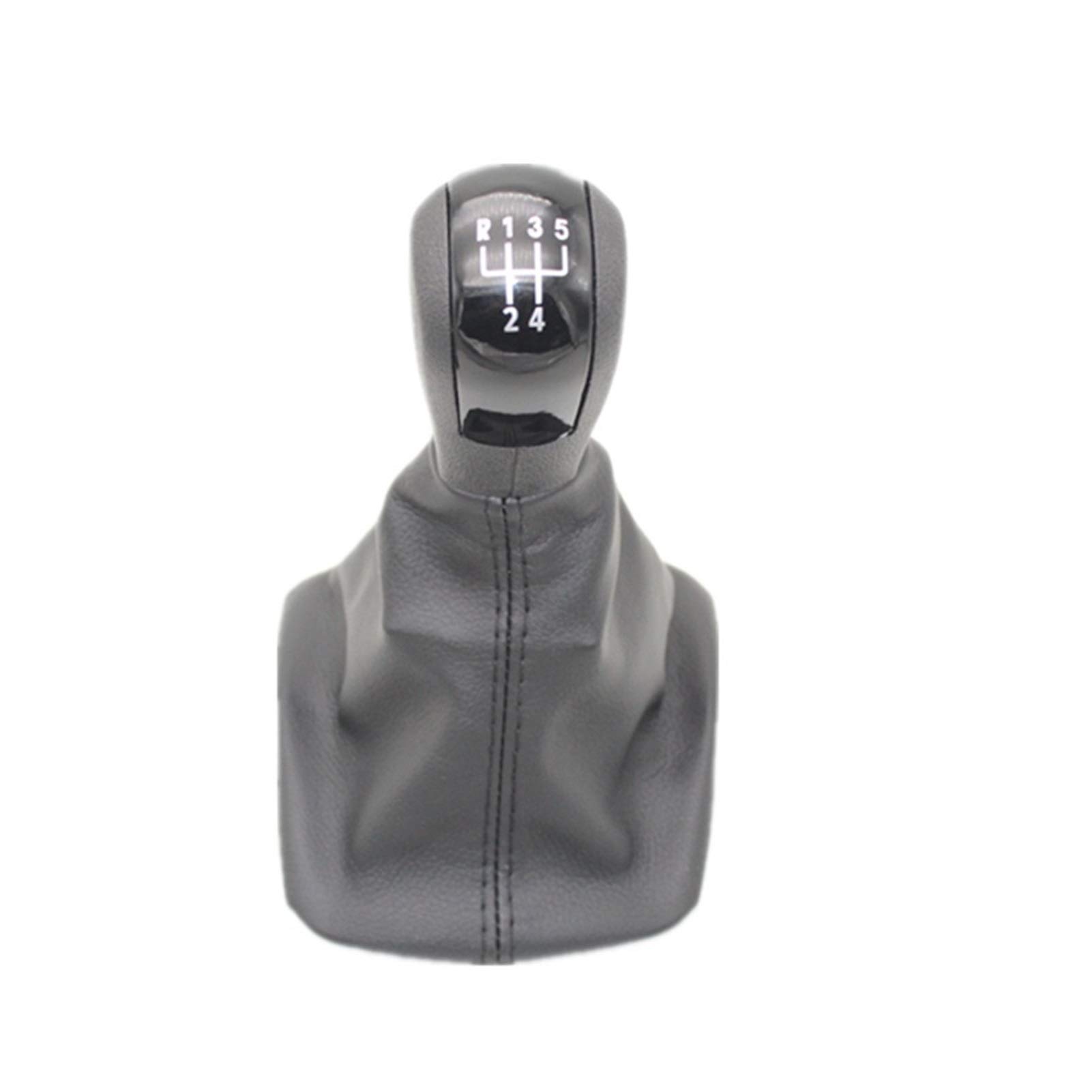 XEDLAMP Schwarze Kappe, for Skoda, for Octavia, A5 A6 MK2 2009 2010 2011 2012 2013, Auto-Styling, 5-Gang-Auto-Schaltknauf mit Ledermanschette Auto-Schalthebelknauf von XEDLAMP