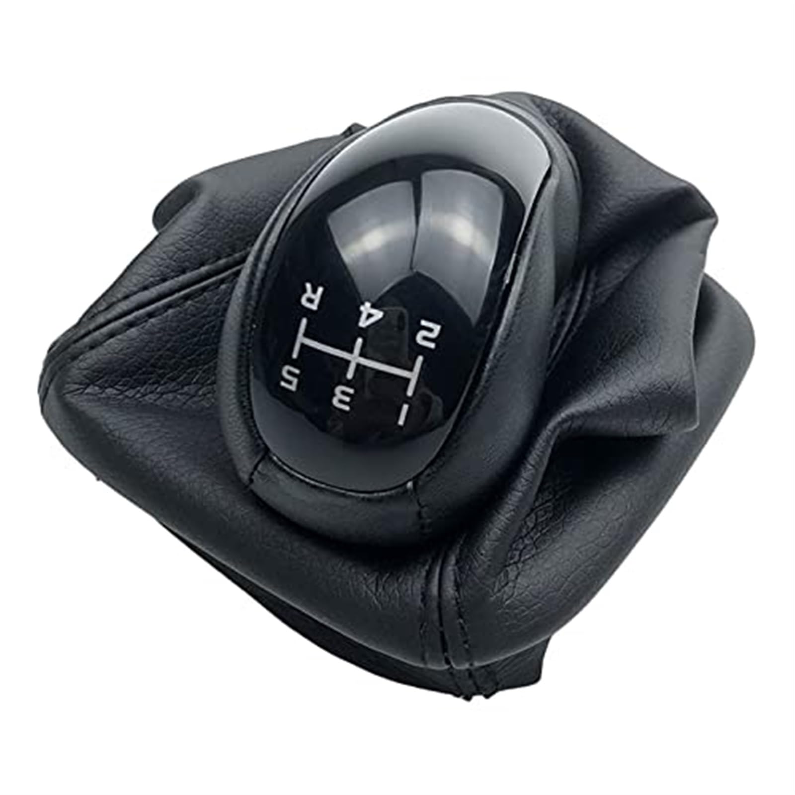 XEDLAMP for Mercedes-Benz, W168 A-Klasse 1997–2004, schwarzes Leder, Schaltknauf, Hebel, Gamasche, Kofferraum-Abdeckung, Kragen Schaltknauf(Black 5 Speed 12345r) von XEDLAMP