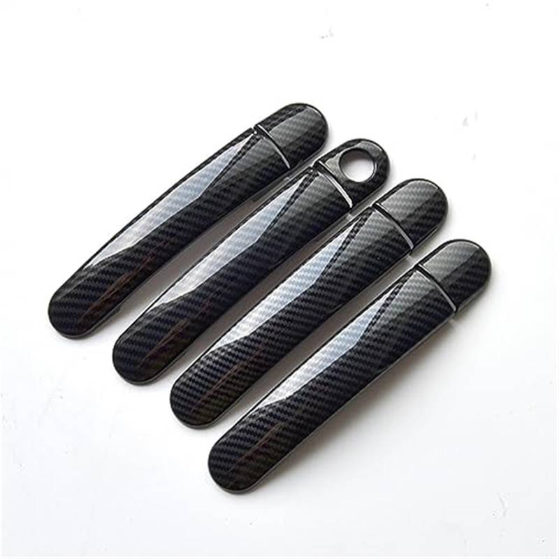 XEDLAMP for VW, for Golf, 5 MK5, for Golf, V Rabbit 1K 2004-2009 Carbon Fiber Chrom Autotürgriffabdeckung Styling Zubehör Aufkleber Türgriffabdeckungsverkleidung(Black Model 1) von XEDLAMP