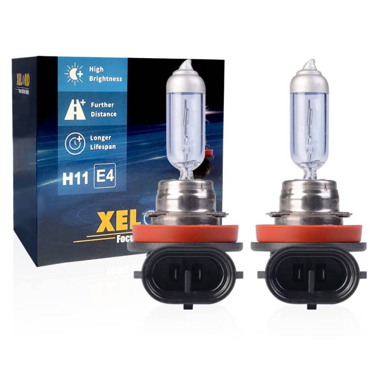 XELORD Halogen H11 Scheinwerferlampe Birne 60/55W 12V Auto Abblendlicht Fernlicht lnebelscheinwerfer Glühlampen mit Zulassung - 2 Stück von XELORD