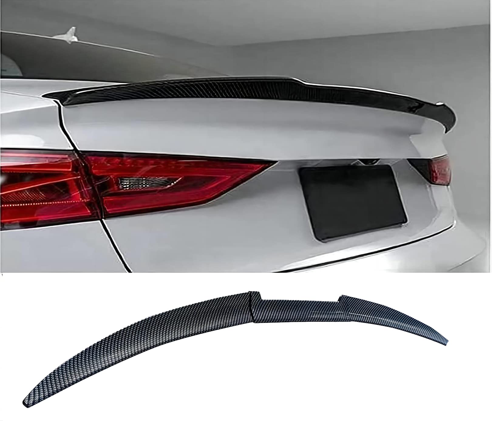 XENITE Auto Heckspoiler für Audi S3 8V Cabriolet 2014-2021, Kohlenstofffaser-Look, Schwarz, Kohlenstofffaser, Selbstklebend von XENITE