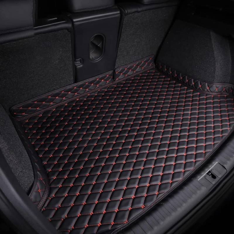 Auto Kofferraum Schutzmatte für Subaru XV 2018-2023 (with Cover Plate for Left and Right Ears), Langlebiges Wasserdicht Kratzfest Kofferraum Schutzmatte Interieur ZubehöR,Black-Red von XENITE