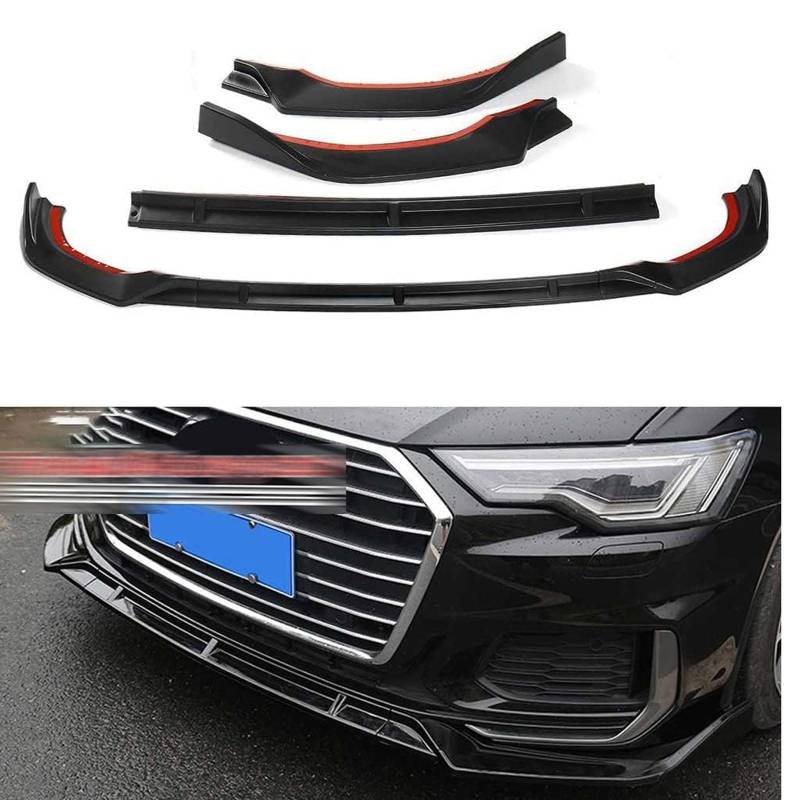 Frontspoiler Lippe Spoilerlippe Splitter Für Audi A6 2019 2020, Stoßstange Lippe Front Spoiler Tuning Auto zubehör von XENITE