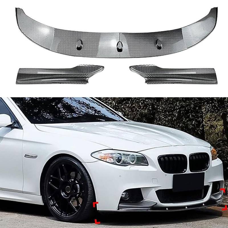 Frontspoiler Lippe Spoilerlippe Splitter Für BMW 5 Series F10 F11 M Sport 2011-2016 2017, Stoßstange Lippe Front Spoiler Tuning Auto zubehör,Carbon Fiber Look von XENITE