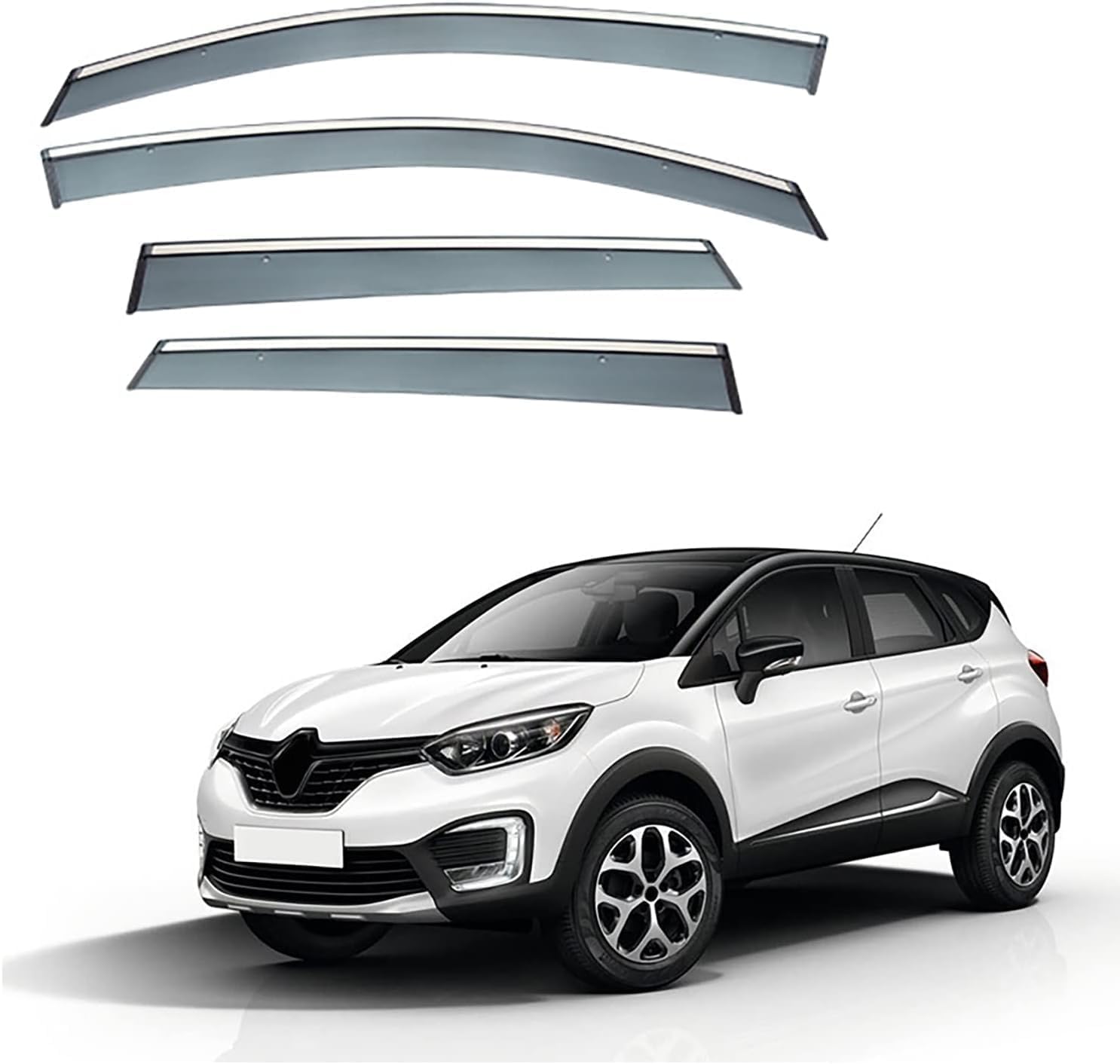 XENITE 4 Stück Windabweiser Autofenster für Renault Captur HA 2015-2019, Autofenster Regenschutz Regenabweiser Integrierte Deflektoren Zubehör von XENITE