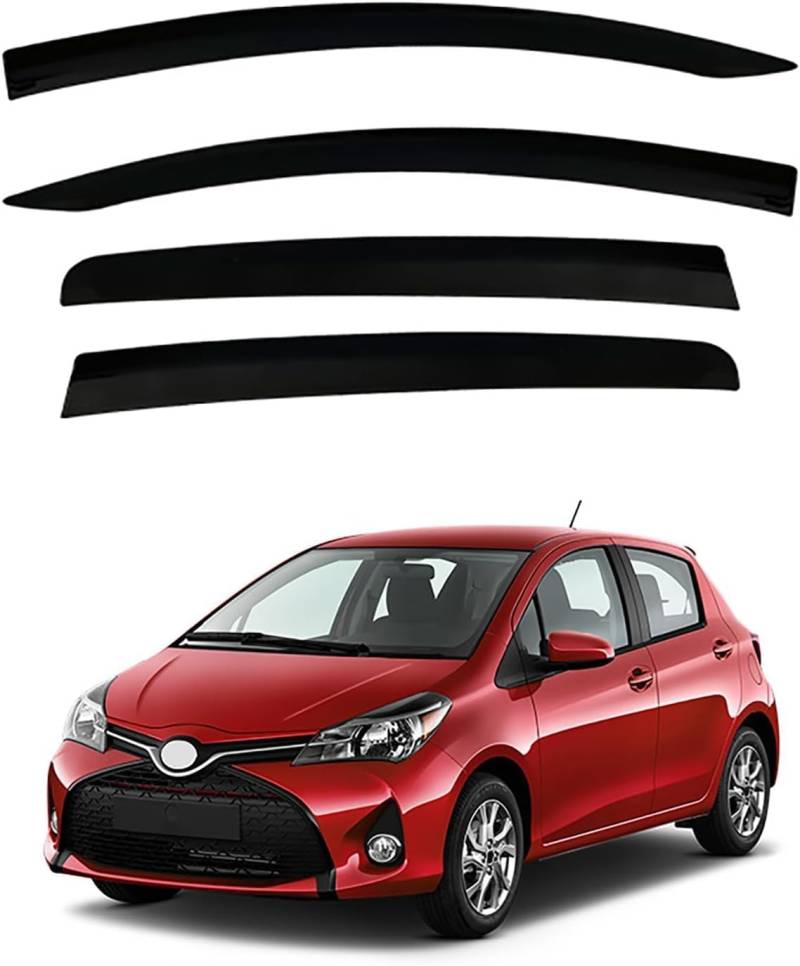 XENITE 4 Stück Windabweiser Autofenster für Toyota Yaris Hatchback MK3-XP130 2011-2019, Autofenster Regenschutz Regenabweiser Integrierte Deflektoren Zubehör von XENITE