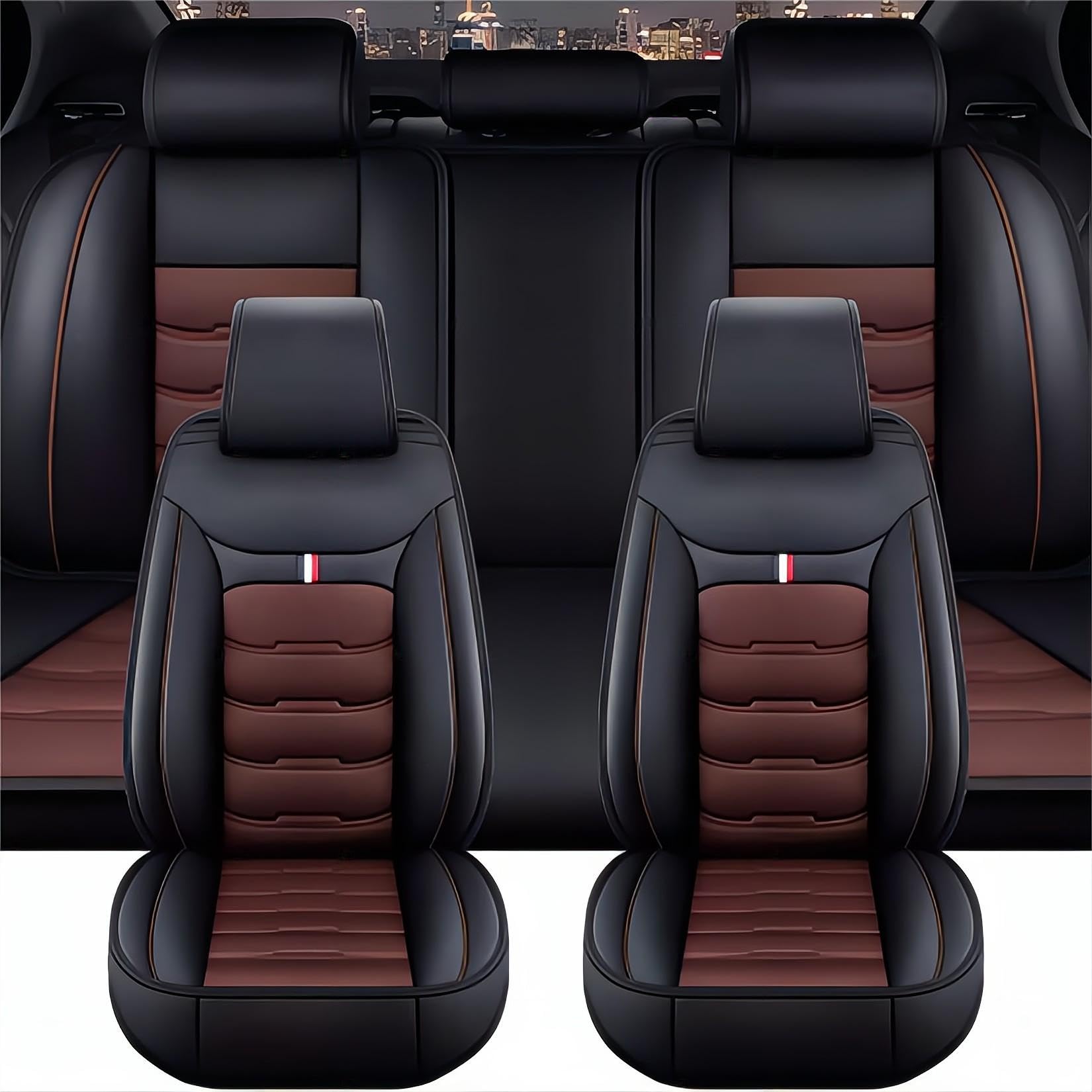 XENITE Autositzbezüge für MG ZS MG4 MG5 ZS EV 2000-2023, Custom Car Seat Cover Sets Full Set Sitzbezüge Sitzbezug Auto Zubehör Innenraum,BlackCoffee von XENITE