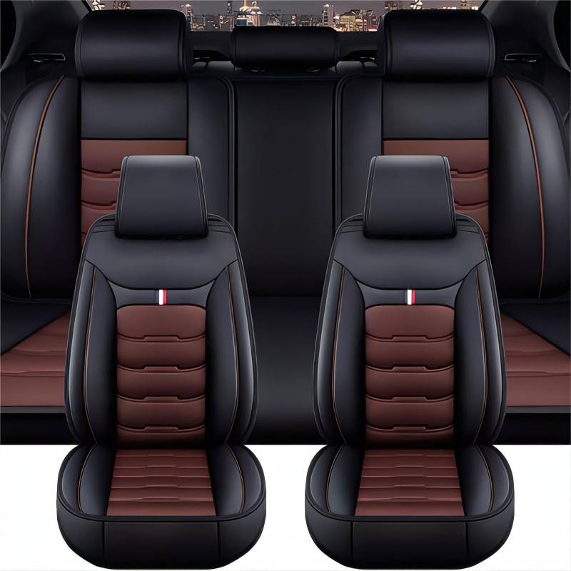 XENITE Autositzbezüge für Mercedes Benz C-Klasse C180 W205 C300d W205 C300e W205 C300 2000-2023, Custom Car Seat Cover Sets Full Set Sitzbezüge Sitzbezug Auto Zubehör Innenraum,BlackCoffee von XENITE