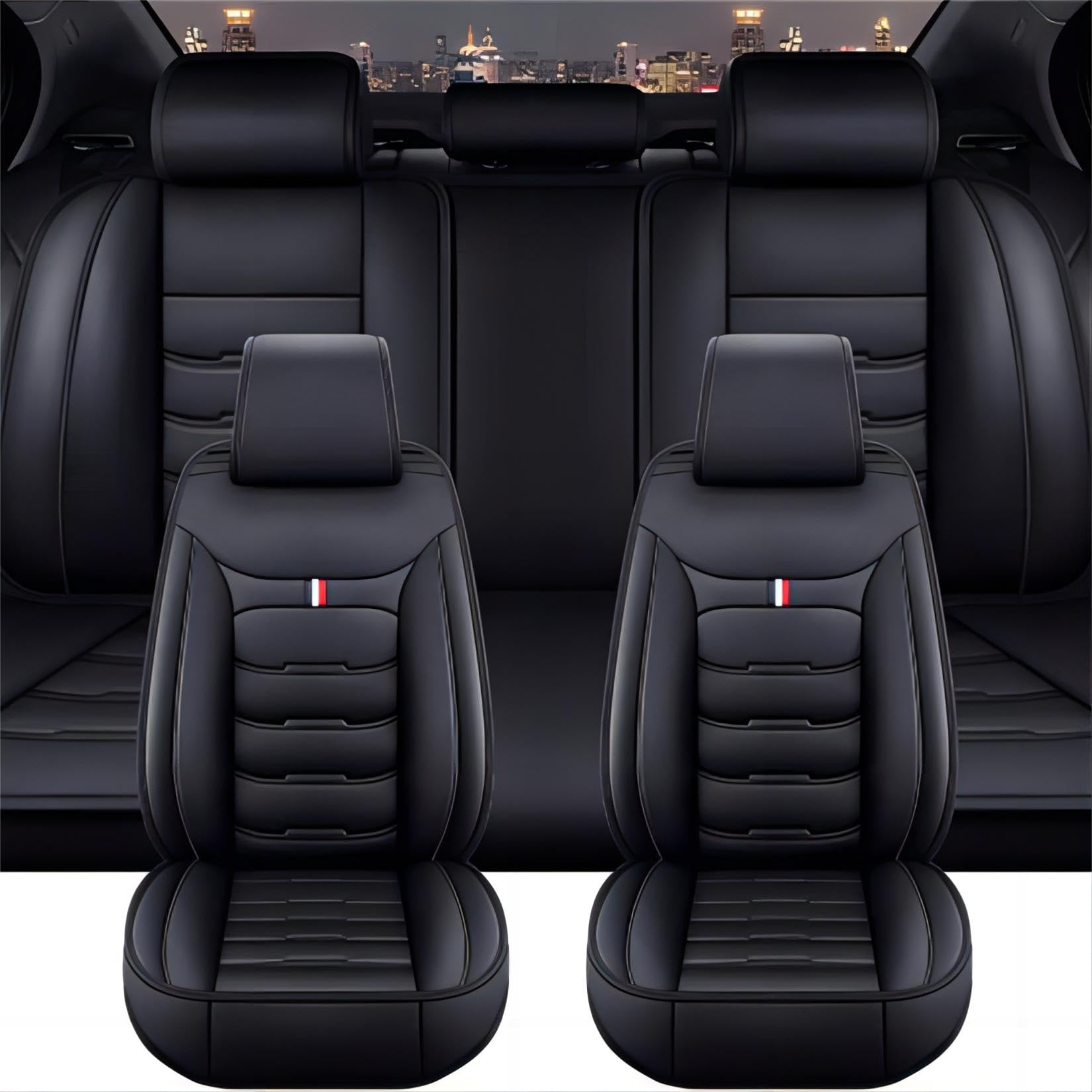 XENITE Autositzbezüge für Mercedes Benz Classe B C180 W202/C280 W202 1992-2000, Custom Car Seat Cover Sets Full Set Sitzbezüge Sitzbezug Auto Zubehör Innenraum,Black von XENITE