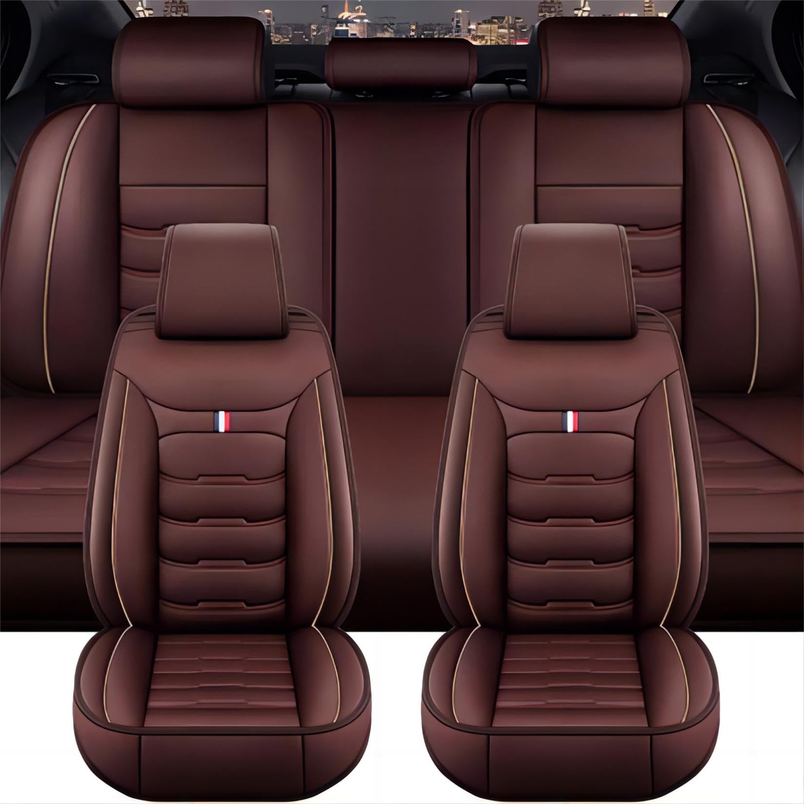 XENITE Autositzbezüge für Mercedes Benz GLK Klasse X204 GLK 220 250 280 300 320 350, Custom Car Seat Cover Sets Full Set Sitzbezüge Sitzbezug Auto Zubehör Innenraum,Coffee von XENITE