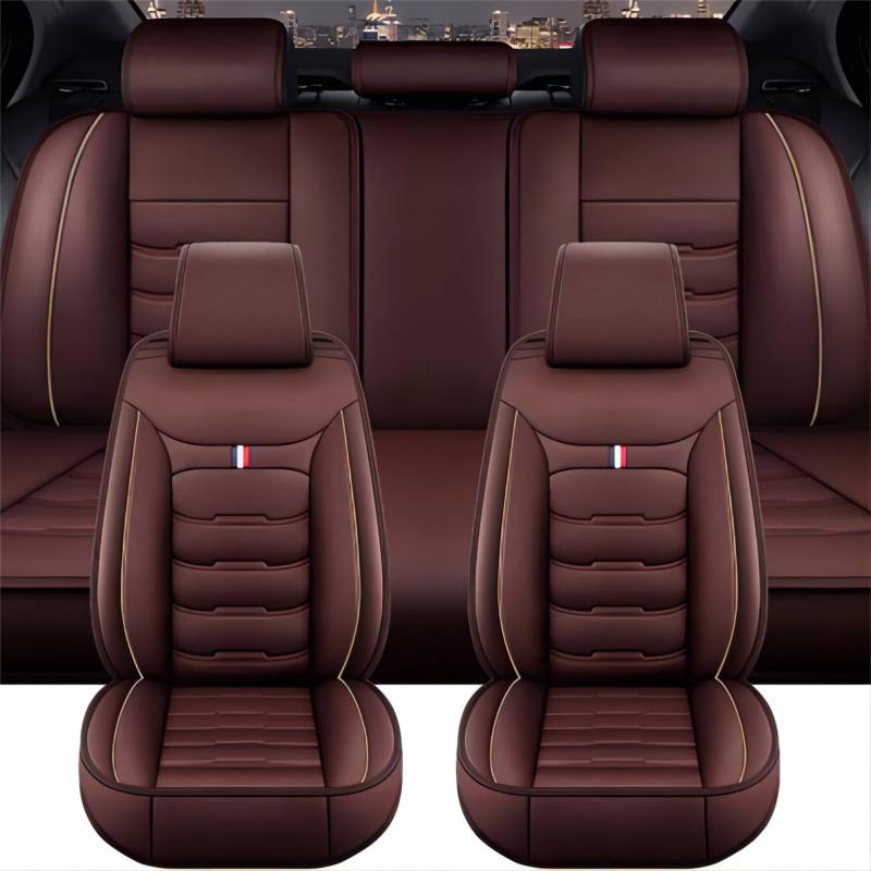 XENITE Autositzbezüge für VW Golf 8 Golf VIII 2020 2021 2022 2023, Custom Car Seat Cover Sets Full Set Sitzbezüge Sitzbezug Auto Zubehör Innenraum,Coffee von XENITE