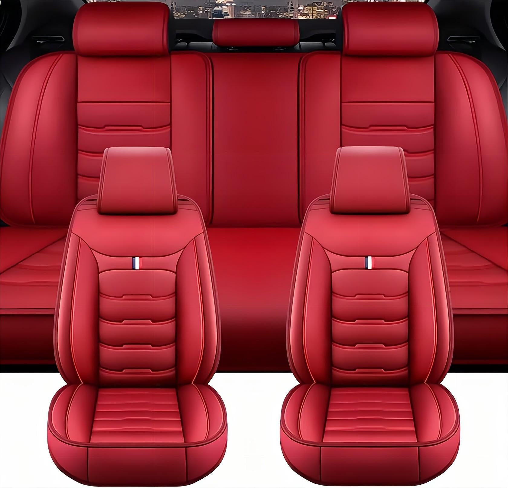 XENITE Autositzbezüge für VW Golf 8 Golf VIII 2020 2021 2022 2023, Custom Car Seat Cover Sets Full Set Sitzbezüge Sitzbezug Auto Zubehör Innenraum,Red von XENITE