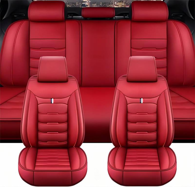 XENITE Autositzbezüge für VW Passat B6 Passat B7 Passat B8 Passat CC 2000-2023, Custom Car Seat Cover Sets Full Set Sitzbezüge Sitzbezug Auto Zubehör Innenraum,Red von XENITE