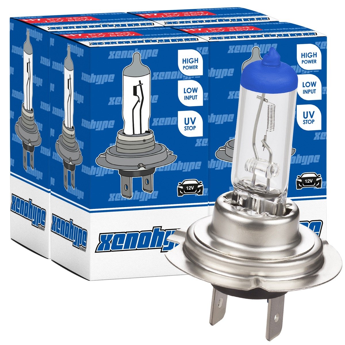 XENOHYPE 4x H7 Classic Halogen Auto Lampe 12V 55 Watt PX26d von XENOHYPE