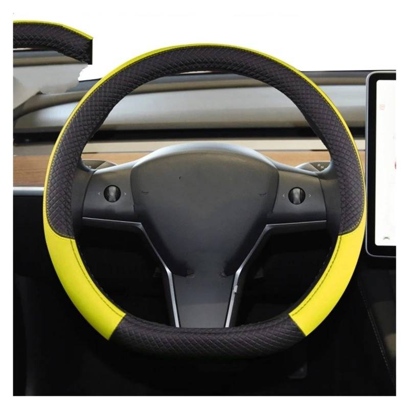 Auto Lenkradbezug Auto-Lenkradabdeckungen rutschfeste Auto-Lenkrad-Schutzhülle Auto-Styling-Anti-Fang-Halterung Auto Lenkradabdeckung(Yellow) von XEXJHQQ