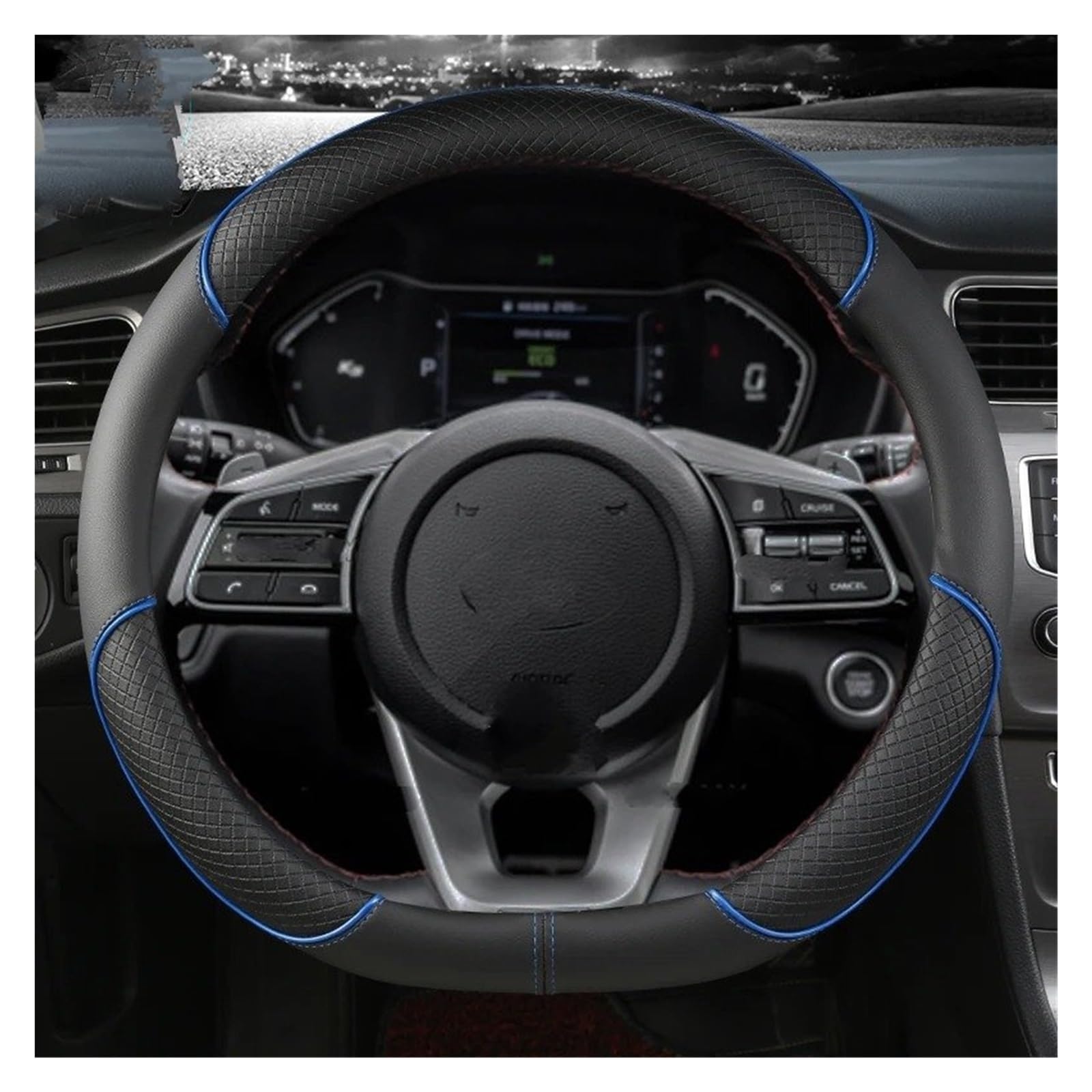 Auto Lenkradbezug Für Ford Für EcoSport Für Escape Für Kuga Für Expedition Für Explorer Für Galaxy Auto Lenkräder Abdeckung Auto Lenkradabdeckung(Blue D Shape) von XEXJHQQ