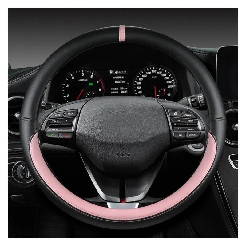 Auto Lenkradbezug Für Hyundai Für I30 Für Creta Für Tucson Für Ix35 Für Elantra Für Santa Fe Für Kona Für I40 Auto Lenkrad Abdeckungen 38 cm Auto Lenkradabdeckung(PINK O Shape) von XEXJHQQ