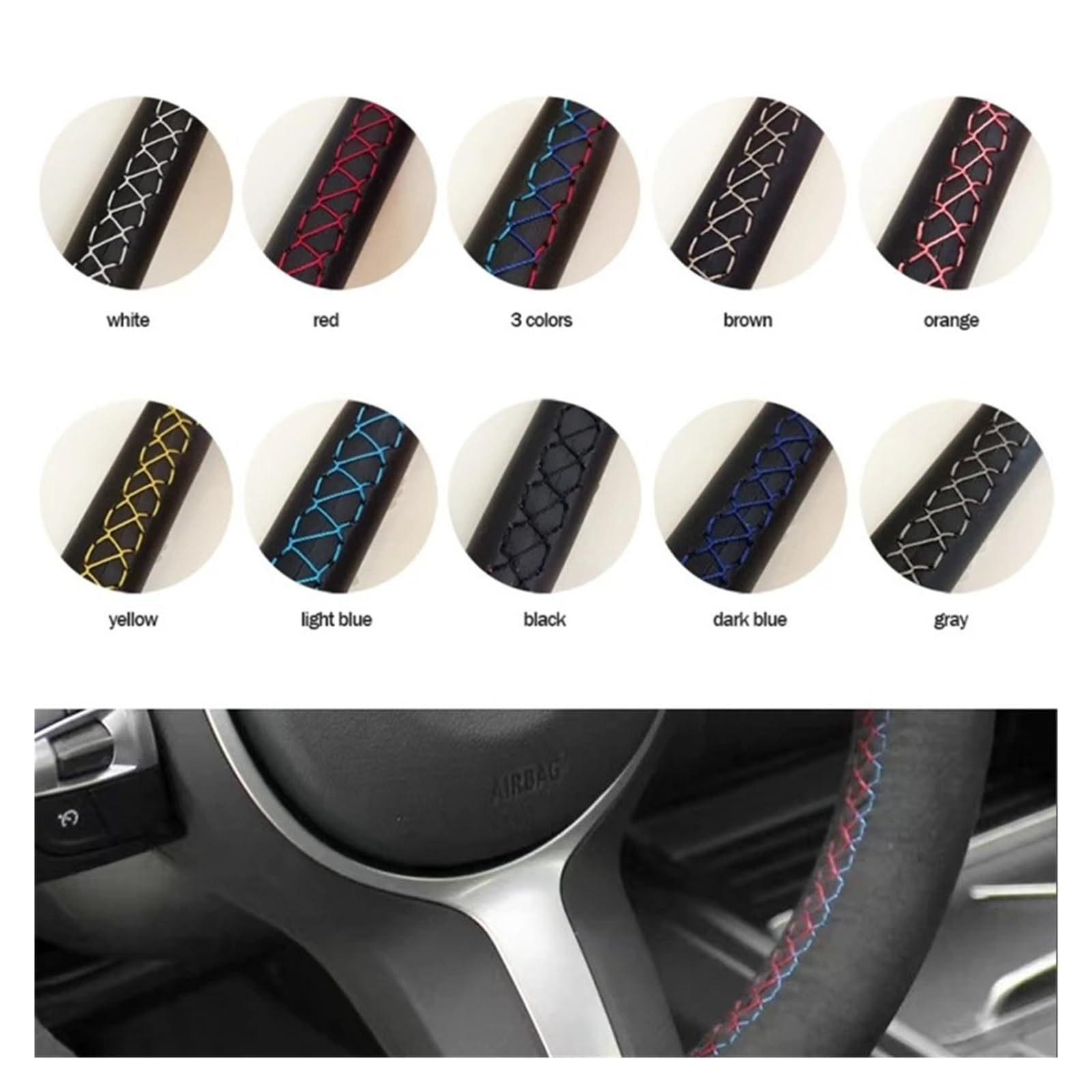 Auto Lenkradbezug Für Vw Für Golf 6 Für GTI MK6 Für GTI Für Scirocco R Für Passat CC Für R-Linie 2010 Auto Lenkrad Abdeckung Schwarz Wildleder Auto Lenkradabdeckung(Style 5) von XEXJHQQ